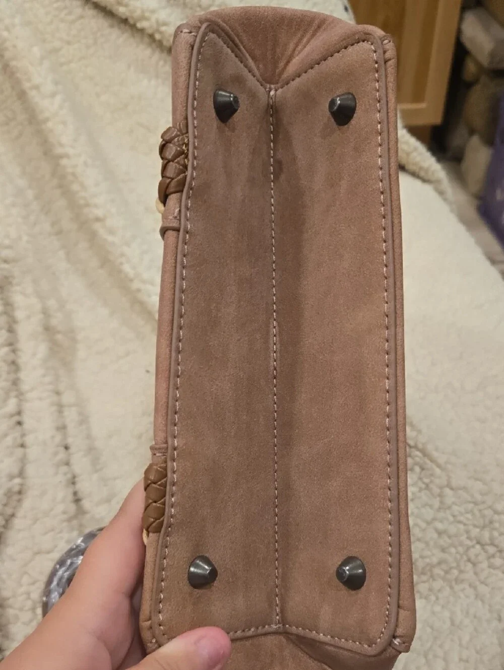 Wrangler Tan and Brown Braided-Trim Tote With Removable Crossbody Strap